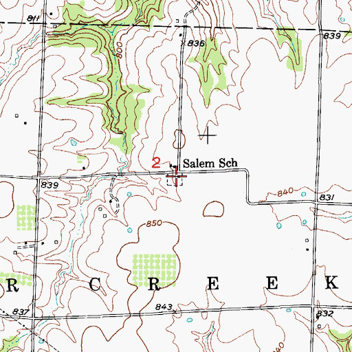 Topographic Map of Salem Christian Church (historical), MO