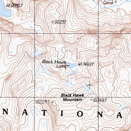Topographic Map of Black Hawk Lake, CA