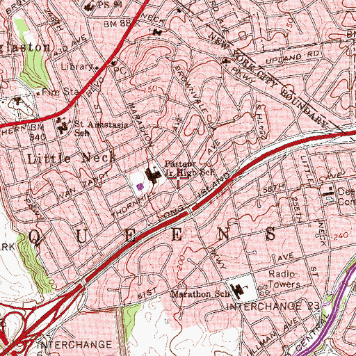 Topographic Map of Harold Bruce School of Music, NY