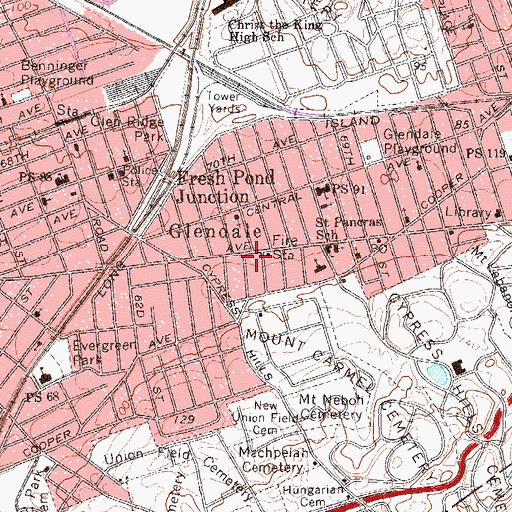 Topographic Map of Joe Fuoco's Music Center, NY