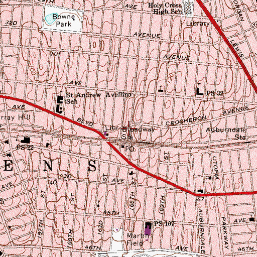 Topographic Map of Palace Music Studio, NY