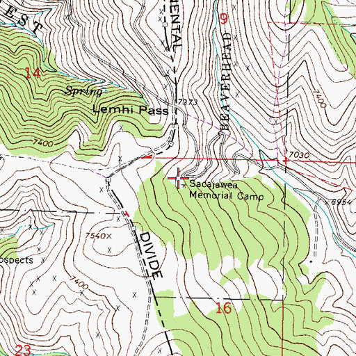 Topographic Map of Distant Fountain, MT