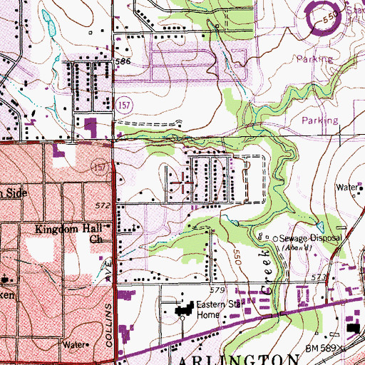 Topographic Map of Cowboys Stadium, TX