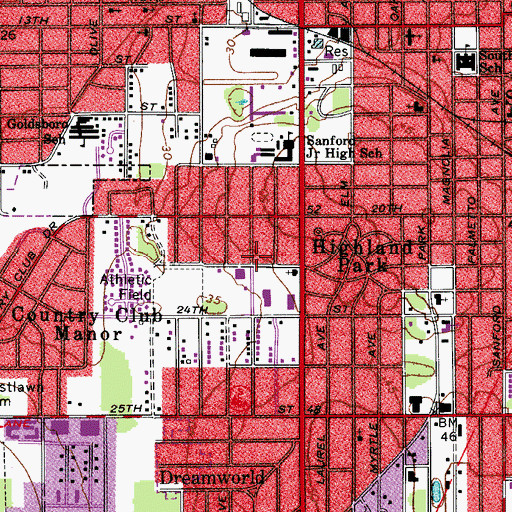 Topographic Map of RiverWalk Church of God, FL