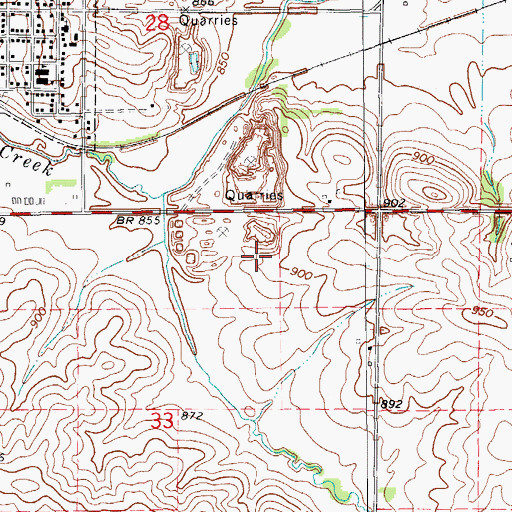 Topographic Map of Garrison Quarry, IA