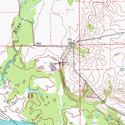 Topographic Map of Sweeting Quarry, IA