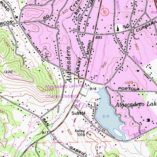Topographic Map of Awakening Ways Spiritual Community, CA