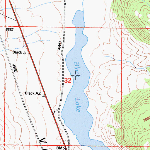 Topographic Map of Black Lake, CA