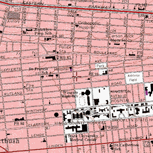 Topographic Map of Joe's Music Center, NY