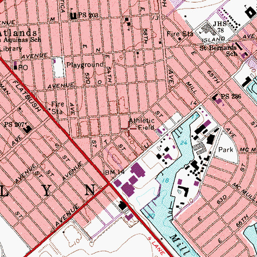 Topographic Map of John Monaco School of Guitar, NY