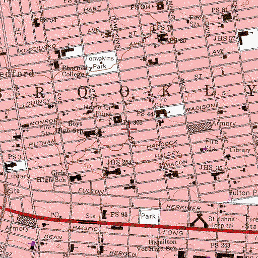 Topographic Map of Nubian Conservatory of Music, NY