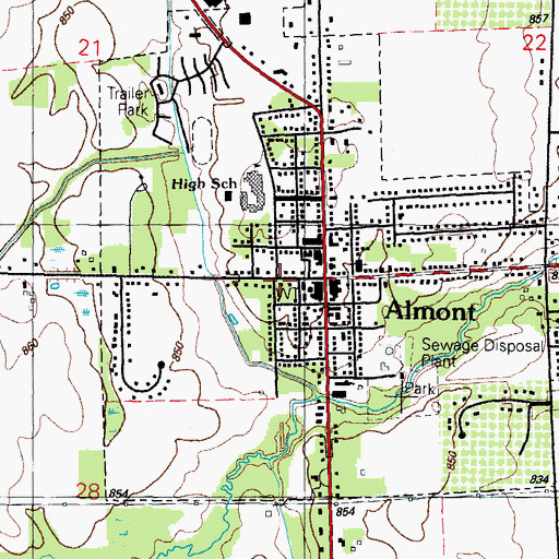 Topographic Map of Henry Stephens Memorial Library Historical Marker, MI