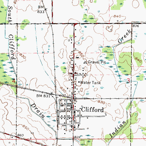Topographic Map of Saint Patrick Church Historical Marker, MI