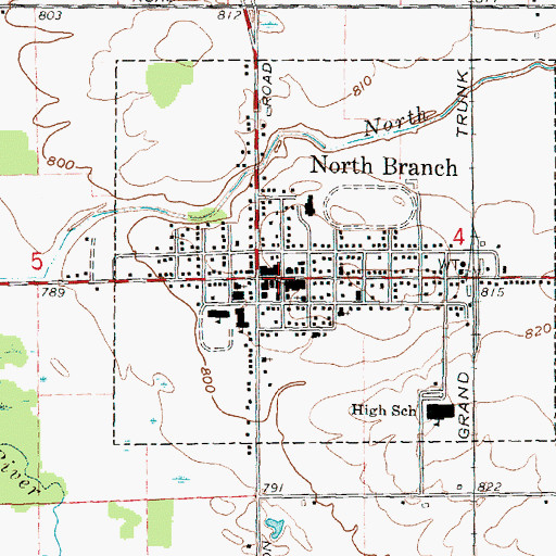 Topographic Map of Pioneer Bank Historical Marker, MI