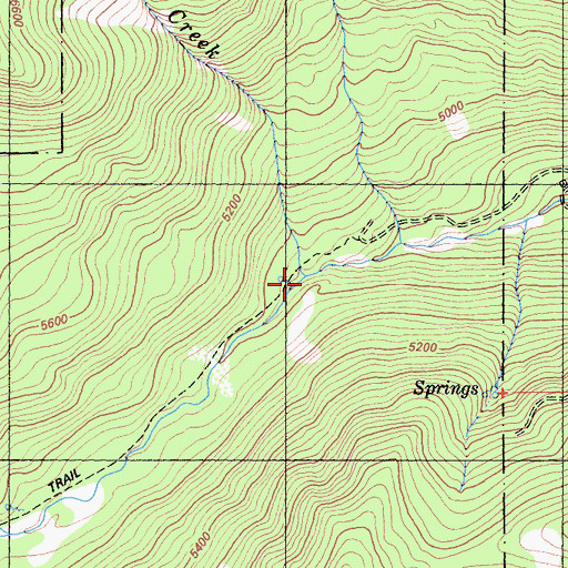 Topographic Map of Back Meadows Creek, CA