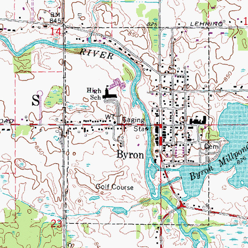 Topographic Map of Byron Historical Marker, MI