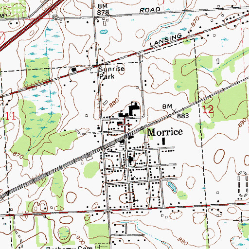 Topographic Map of Saint Mary's Church Historical Marker, MI