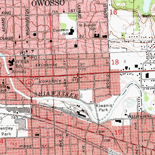 Topographic Map of Birthplace of Thomas Edmund Dewey Historical Marker, MI