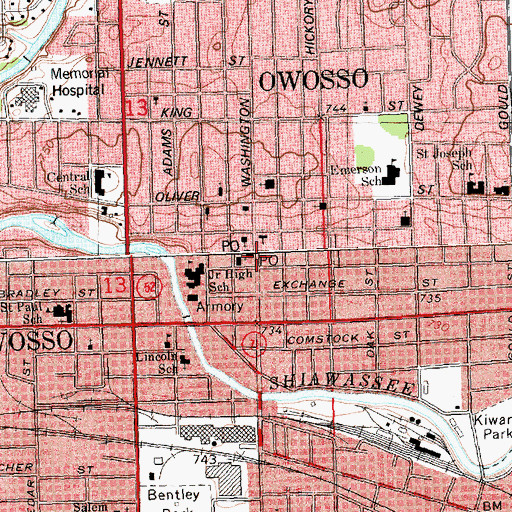 Topographic Map of First Congregational Church and Society Historical Marker, MI