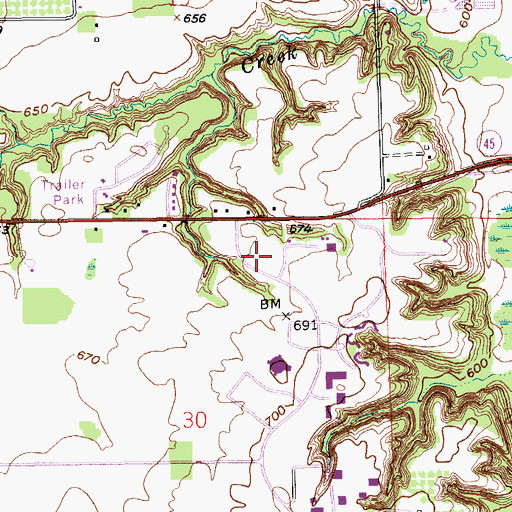 Topographic Map of Alumni House and Visitor Center, MI