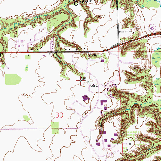 Topographic Map of Ravine Center, MI