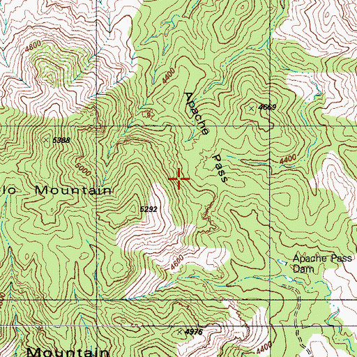 Topographic Map of Apache Pass, AZ