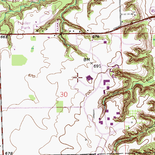 Topographic Map of Icie Macy Hoobler Living Center, MI