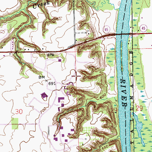 Topographic Map of Edward J Frey Living Center, MI