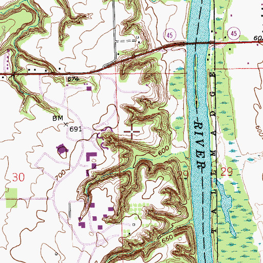 Topographic Map of Dale Stafford Living Center, MI
