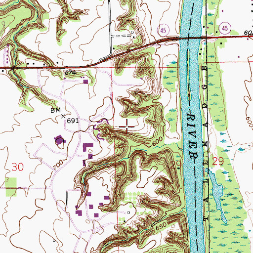 Topographic Map of Maxine M Swanson Living Center, MI