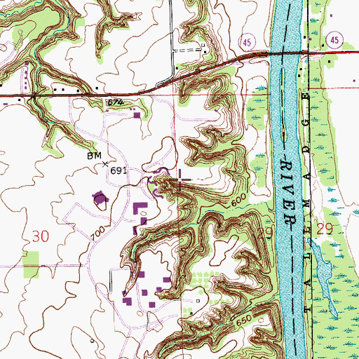 Topographic Map of William F Pickard Living Center, MI