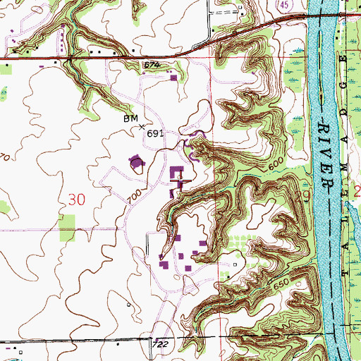 Topographic Map of The Commons, MI
