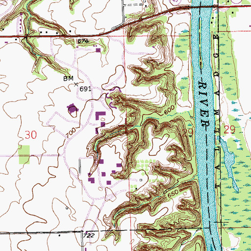 Topographic Map of Arnold C Ott Living Center, MI