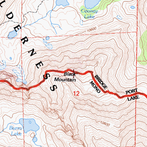 Topographic Map of Black Mountain, CA