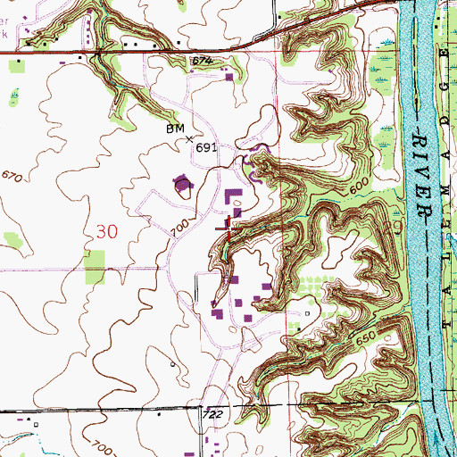 Topographic Map of Seymour and Esther Padnos Hall of Science, MI