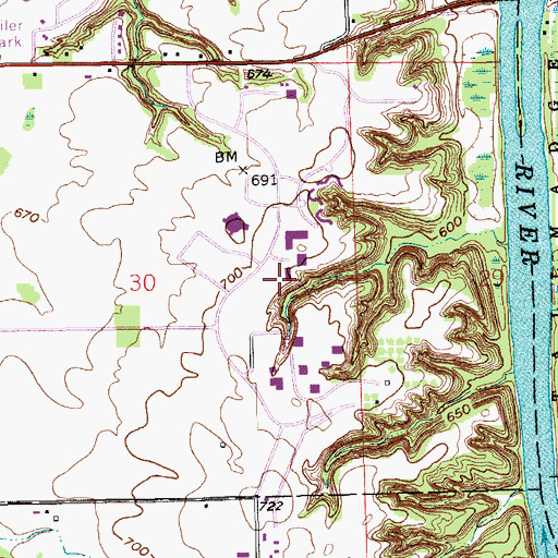 Topographic Map of Loutit Lecture Hall, MI