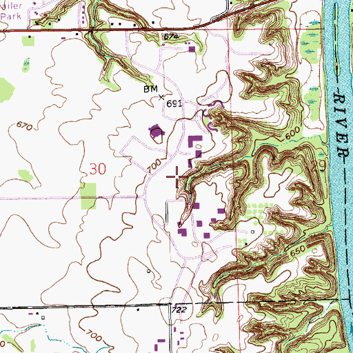 Topographic Map of Student Services Building, MI