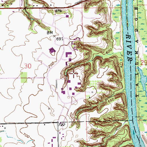 Topographic Map of VanSteeland Arboretum, MI