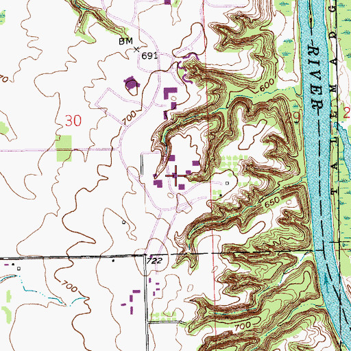Topographic Map of Lake Superior Hall, MI