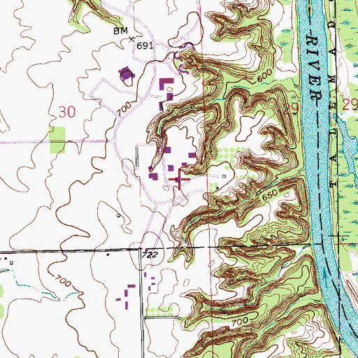 Topographic Map of Lake Michigan Hall, MI