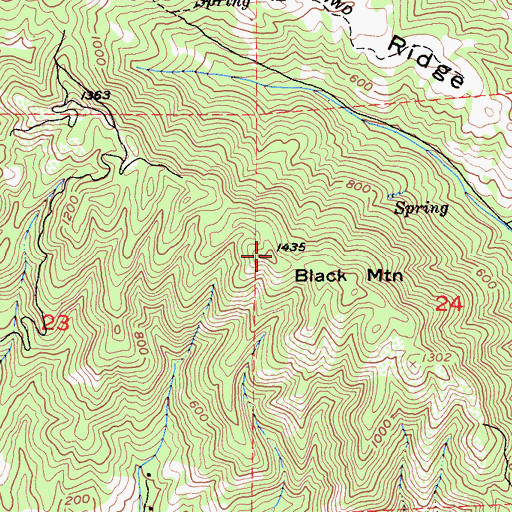 Topographic Map of Black Mountain, CA