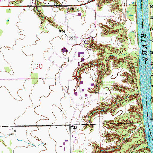 Topographic Map of Cook Carillon Tower, MI