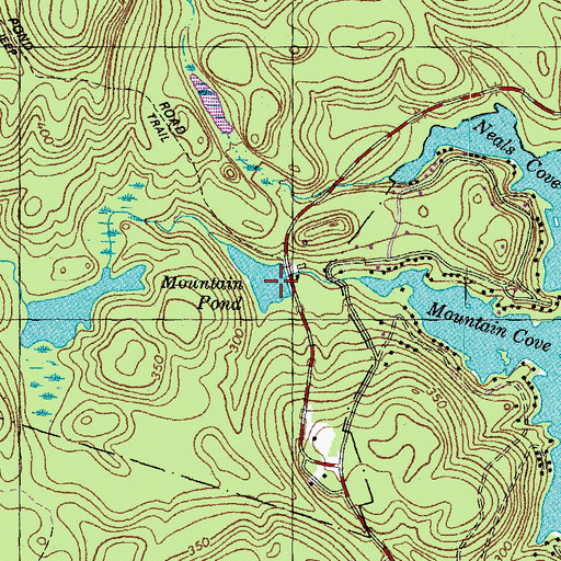 Topographic Map of Mountain Pond, NH