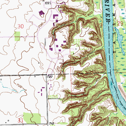 Topographic Map of Glenn A Niemeyer Honors Hall, MI