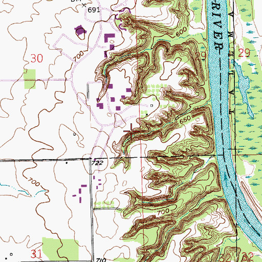 Topographic Map of Glenn A Niemeyer East Living Center, MI