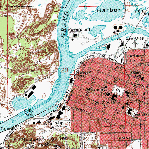 Topographic Map of Grand Trunk Depot Historical Marker, MI