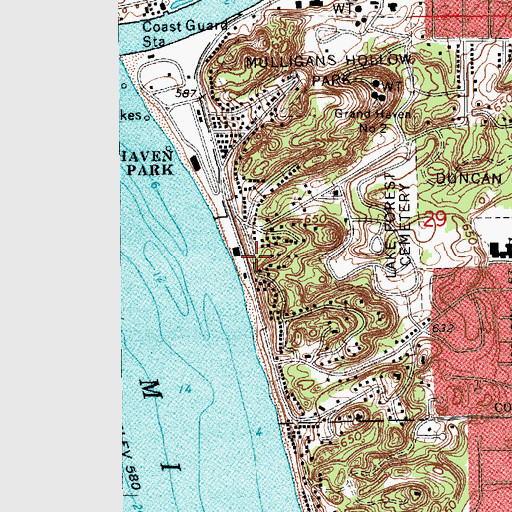 Topographic Map of Highland Park Association Historical Marker, MI