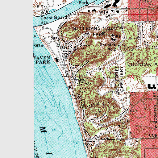 Topographic Map of Khardomah Lodge Historical Marker, MI