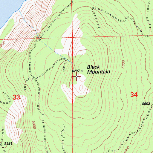 Topographic Map of Black Mountain, CA