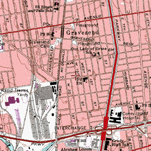 Topographic Map of Shostakovich School of Music, NY